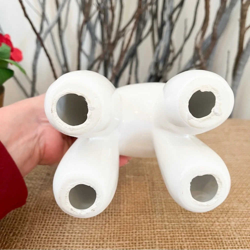 Giraffe Ceramic Balloon Figure White - Picture 5 of 6